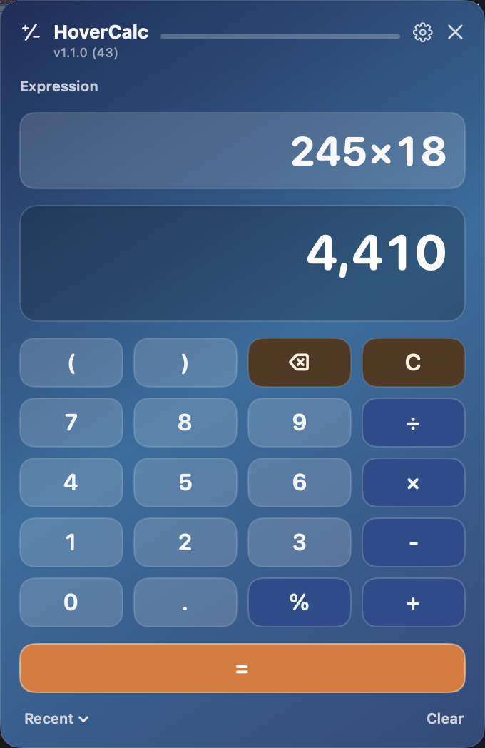 HoverCalc Ocean theme