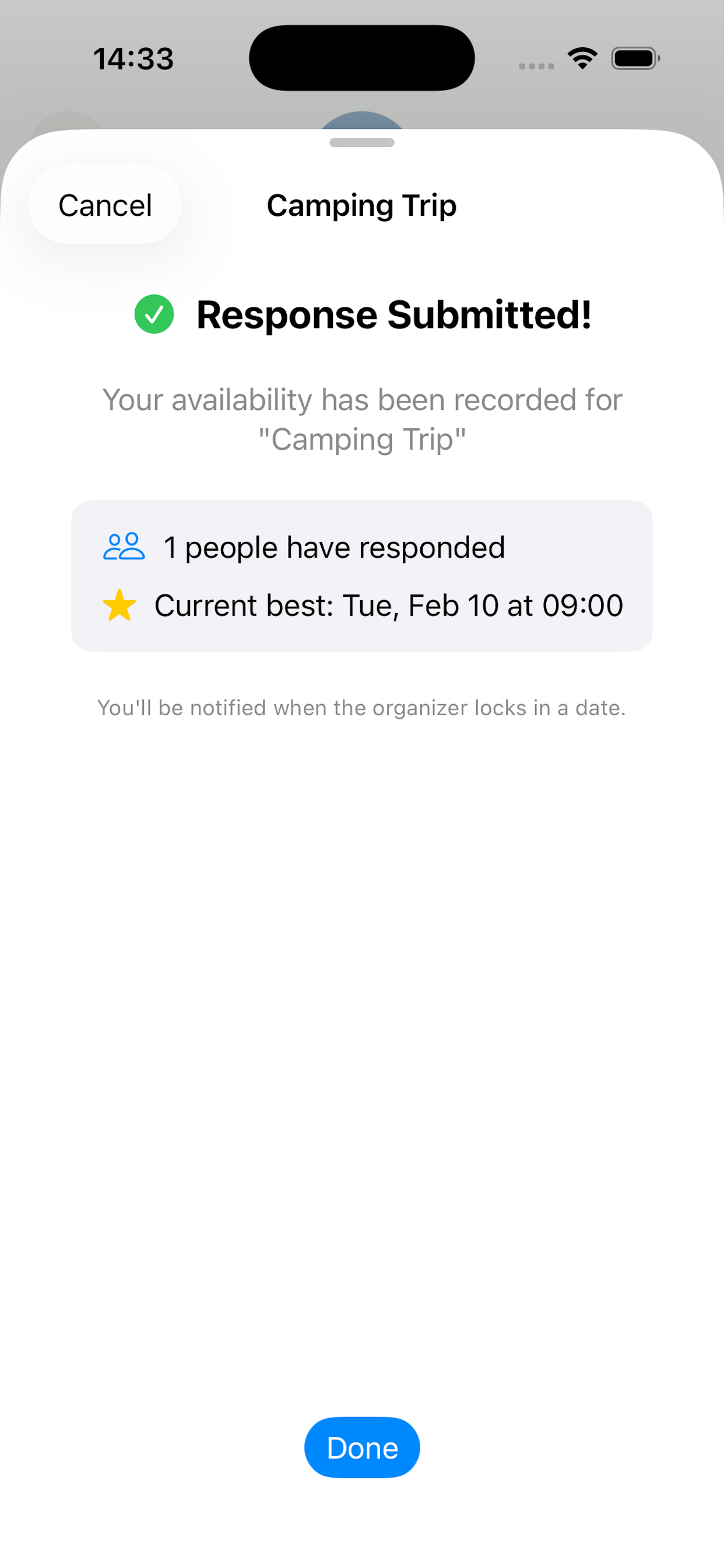PickDatePlace attendee screen 3