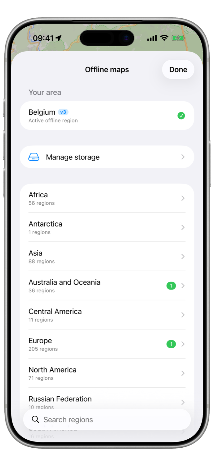 TrackHound offline regions downloader