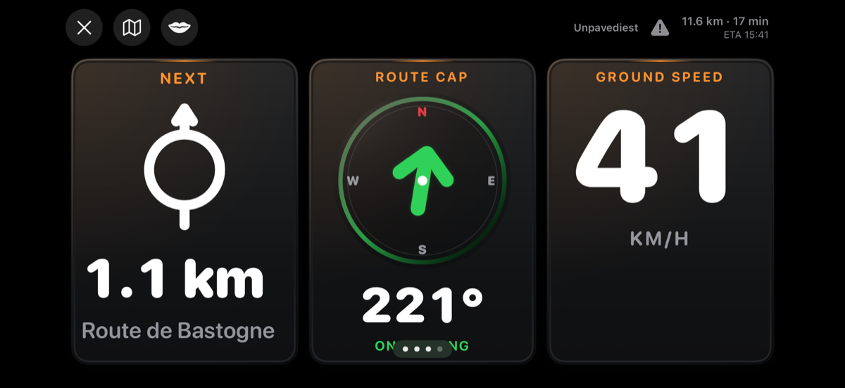 TrackHound roadbook in landscape