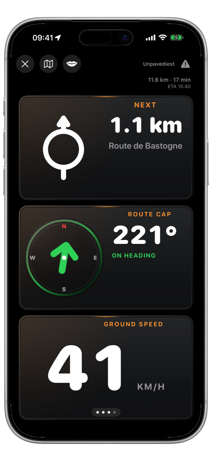 TrackHound rally-style roadbook